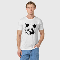Мужская футболка хлопок Прикольный панда - клякса - фото 2
