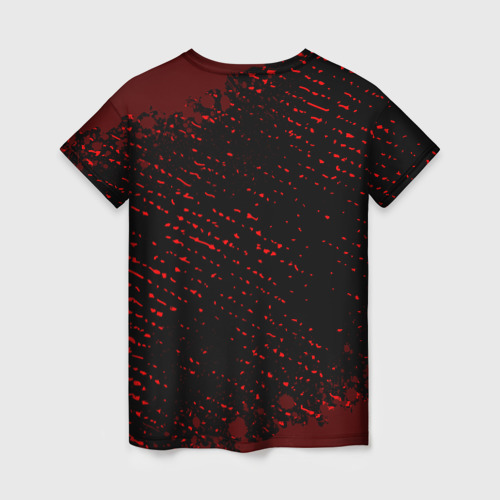 Женская футболка 3D Символ Hitman и краска вокруг на темном фоне, цвет 3D печать - фото 2