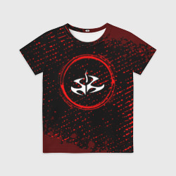Детская футболка 3D Символ Hitman и краска вокруг на темном фоне