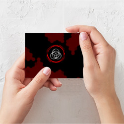 Поздравительная открытка Символ Elden Ring и краска вокруг на темном фоне - фото 2