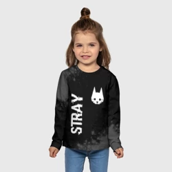 Детский лонгслив 3D Stray Glitch на темном фоне - фото 2