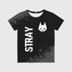 Детская футболка 3D Stray Glitch на темном фоне