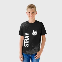 Детская футболка 3D Stray Glitch на темном фоне - фото 2