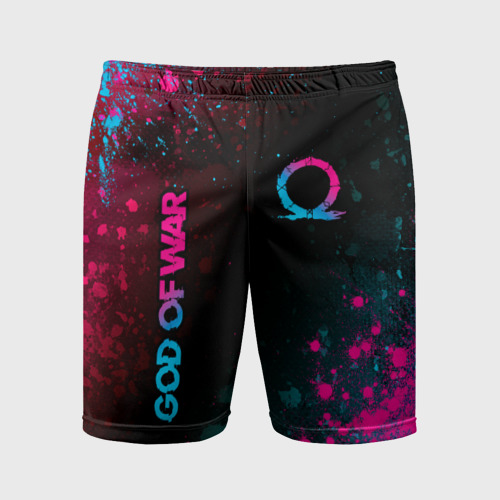 Мужские шорты спортивные God of War - neon gradient, цвет 3D печать