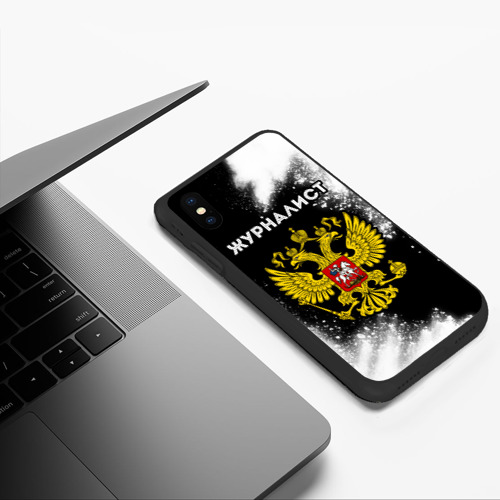 Чехол для iPhone XS Max матовый Журналист из России и Герб РФ - фото 5