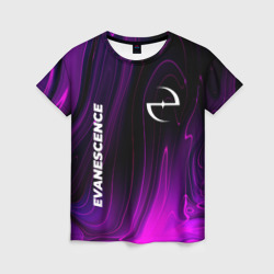 Женская футболка 3D Evanescence violet plasma