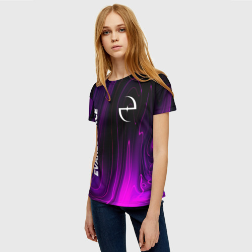 Женская футболка 3D Evanescence violet plasma, цвет 3D печать - фото 3