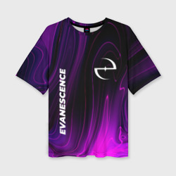 Женская футболка oversize 3D Evanescence violet plasma