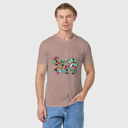 Мужская футболка хлопок Go-Go аппликация разноцветные буквы - фото 2