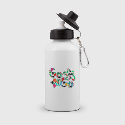 Бутылка спортивная Go-Go аппликация разноцветные буквы
