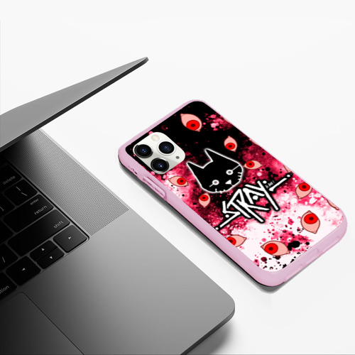 Чехол для iPhone 11 Pro Max матовый Stray horror, цвет розовый - фото 5