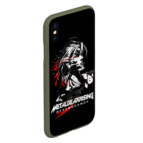 Чехол для iPhone XS Max матовый Metal Gear Rising - game hero, цвет темно-зеленый - фото 3