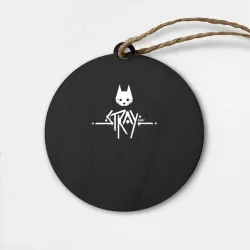 Деревянная игрушка круг Stray night cat