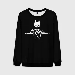 Мужской свитшот 3D Stray night cat
