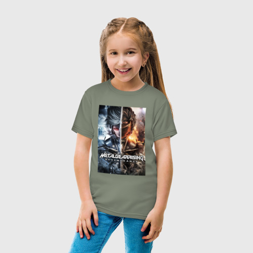 Детская футболка хлопок Metal Gear Rising - Revengeance, цвет авокадо - фото 5