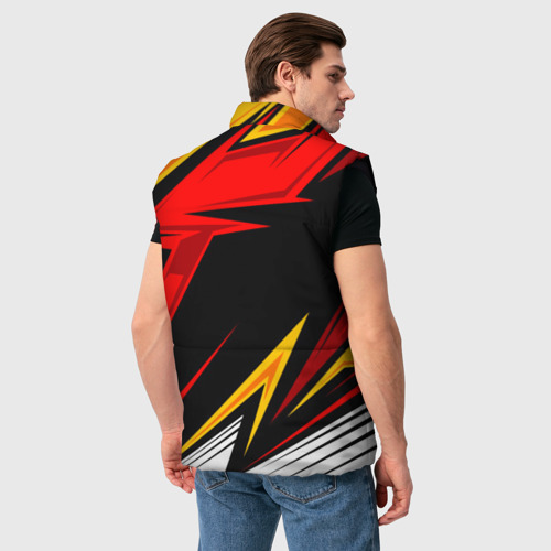 Мужской жилет утепленный 3D Порше - red sport, цвет черный - фото 4