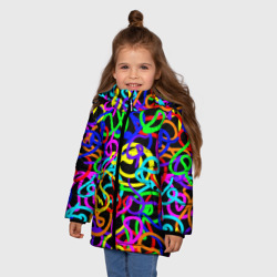 Зимняя куртка для девочек 3D Неоновый беспорядок - фото 2