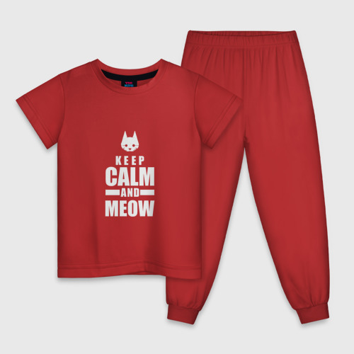 Детская пижама хлопок Stray - Keep Calm, цвет красный