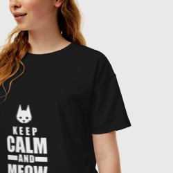 Женская футболка хлопок Oversize Stray - Keep Calm - фото 2