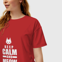 Женская футболка хлопок Oversize Stray - Keep Calm - фото 2