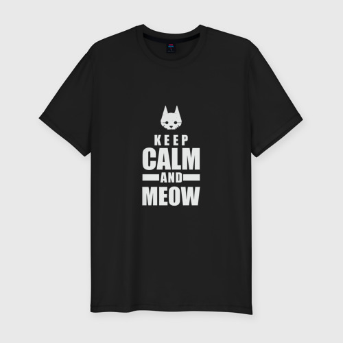 Мужская футболка хлопок Slim Stray - Keep Calm, цвет черный