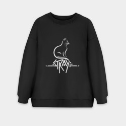Женский свитшот oversize без начеса хлопок Stray Life
