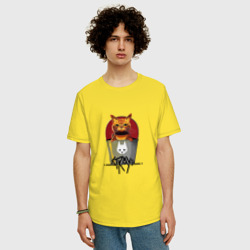 Мужская футболка хлопок Oversize Stray - Cat - фото 2