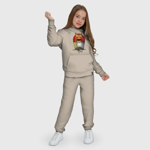 Детский костюм с толстовкой хлопок Stray - Cat, цвет миндальный - фото 6