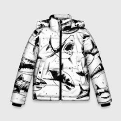 Зимняя куртка для мальчиков 3D Кровожадные акулы - стая