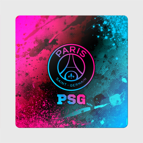 Магнит виниловый Квадрат PSG - neon gradient