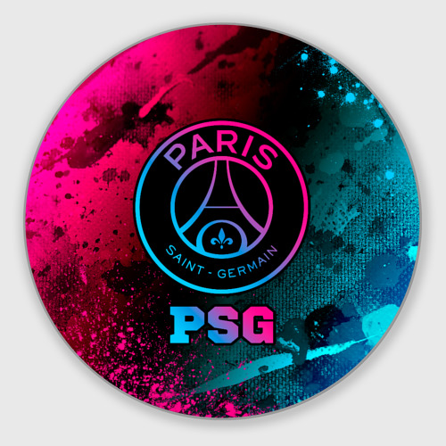 Круглый коврик для мышки PSG - neon gradient