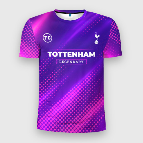 Мужская приталенная футболка с принтом Tottenham legendary sport grunge, вид спереди №1