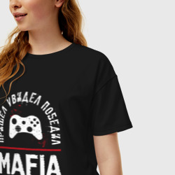 Женская футболка хлопок Oversize Mafia: пришел, увидел, победил - фото 2