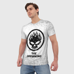 Мужская футболка 3D The Offspring с потертостями на светлом фоне - фото 2