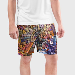 Мужские шорты спортивные Объёмный витраж - мозаика - фото 2