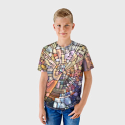 Детская футболка 3D Объёмный витраж - мозаика - фото 2