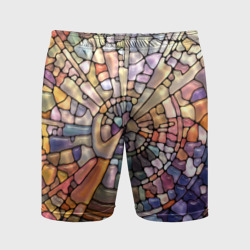 Мужские шорты спортивные Объёмный витраж - мозаика