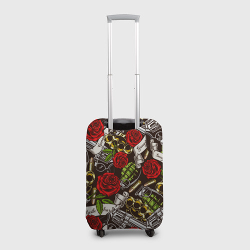 Чехол для чемодана 3D Мафия - кастеты, гранаты, пистолеты и розы, цвет 3D печать - фото 2
