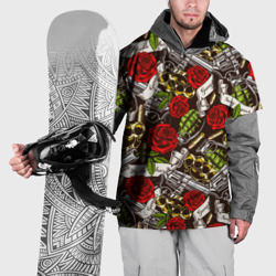 Накидка на куртку 3D Мафия - кастеты, гранаты, пистолеты и розы