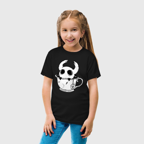 Детская футболка хлопок Hollow Knight рыцарь в чашке, цвет черный - фото 5