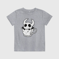 Детская футболка хлопок Hollow Knight рыцарь в чашке