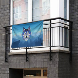 Флаг-баннер Лоу Поли Волк Арт - фото 2