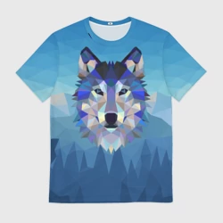 Мужская футболка 3D Лоу Поли Волк Арт