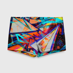 Детские купальные плавки 3D Яркий неоновый абстрактный узор