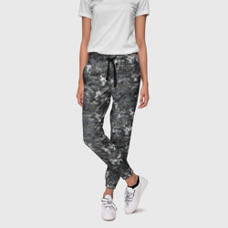 Темно серый графитовый с текстурой камня – Женские брюки 3D с принтом купить