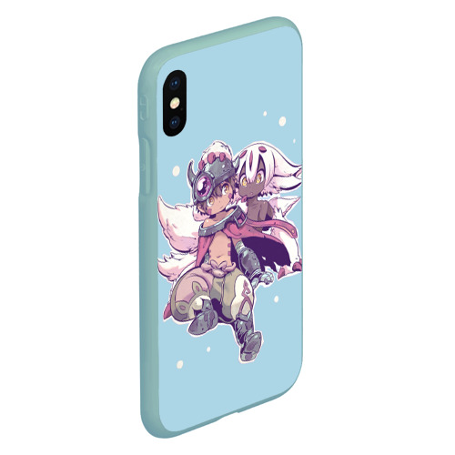 Чехол для iPhone XS Max матовый Рег и Фапута из аниме Made in Abyss, цвет мятный - фото 3