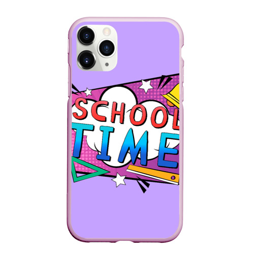 Чехол для iPhone 11 Pro Max матовый School time, цвет розовый