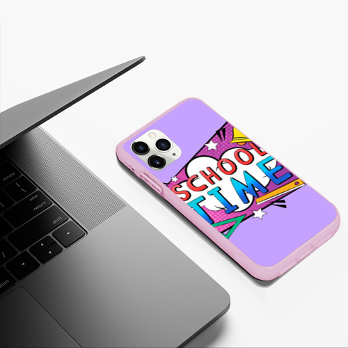 Чехол для iPhone 11 Pro Max матовый School time, цвет розовый - фото 5