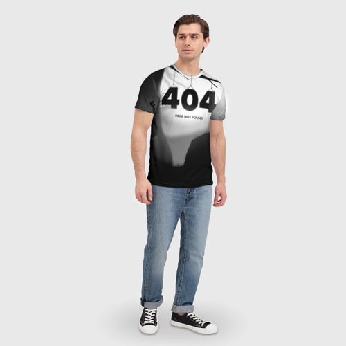 Мужская футболка 3D с принтом 404 - Page not found, вид сбоку #3