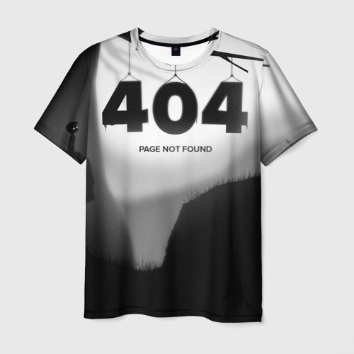 Мужская футболка 3D с принтом 404 - Page not found, вид спереди #2